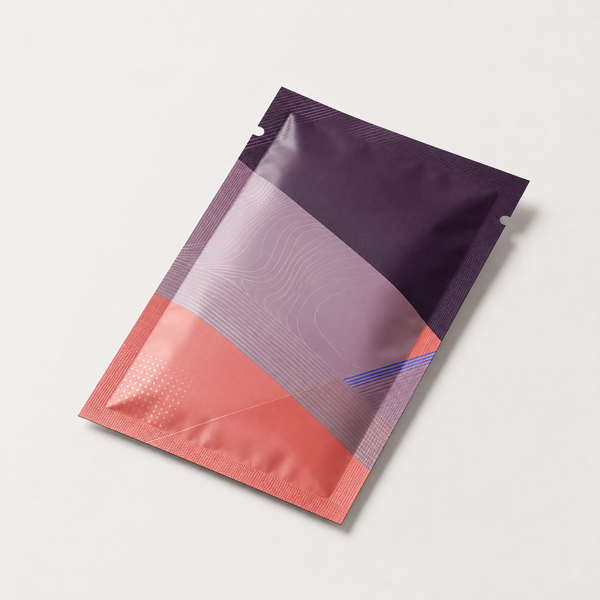 Flat pouch front angle view