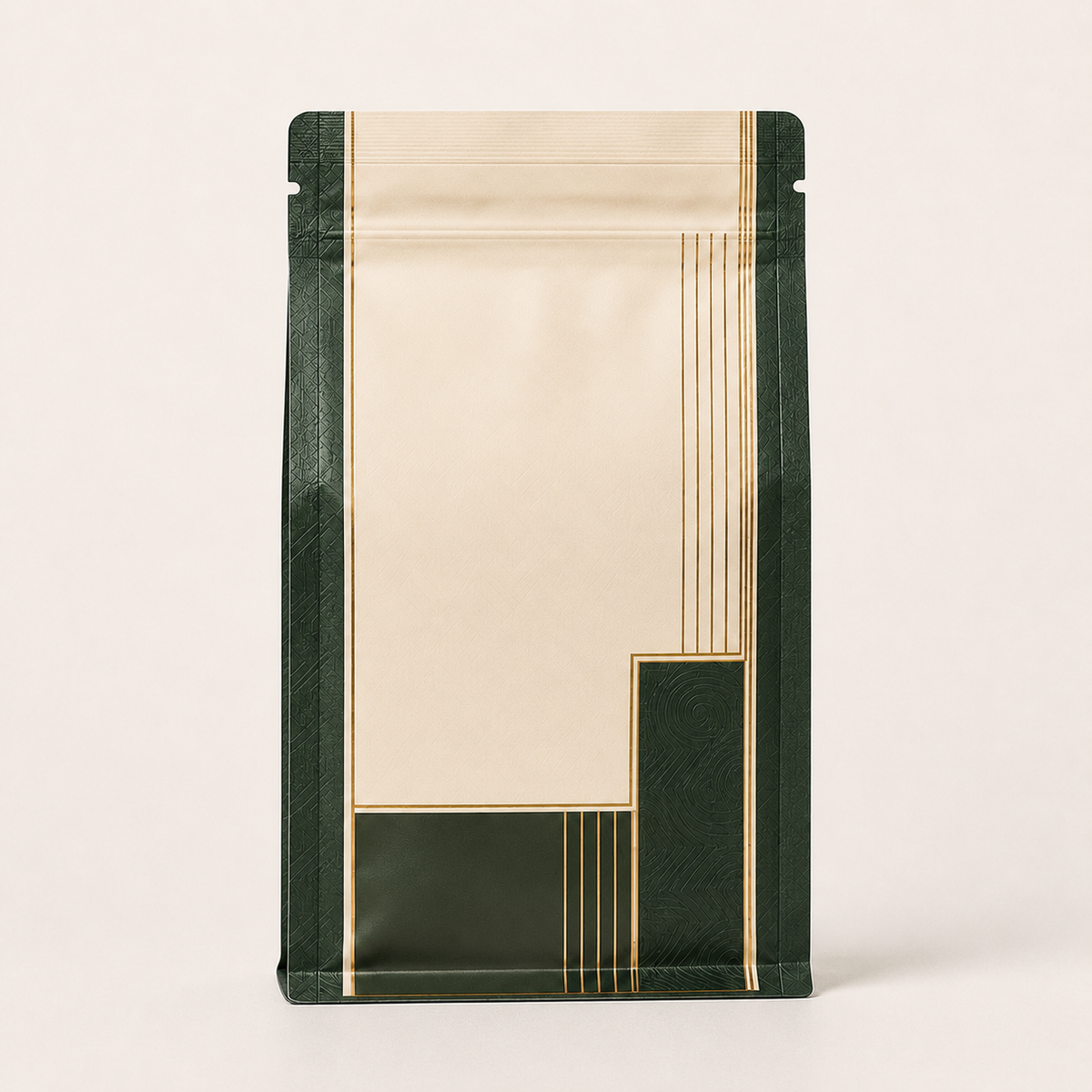 Custom flat-bottom flexible packaging pouch
