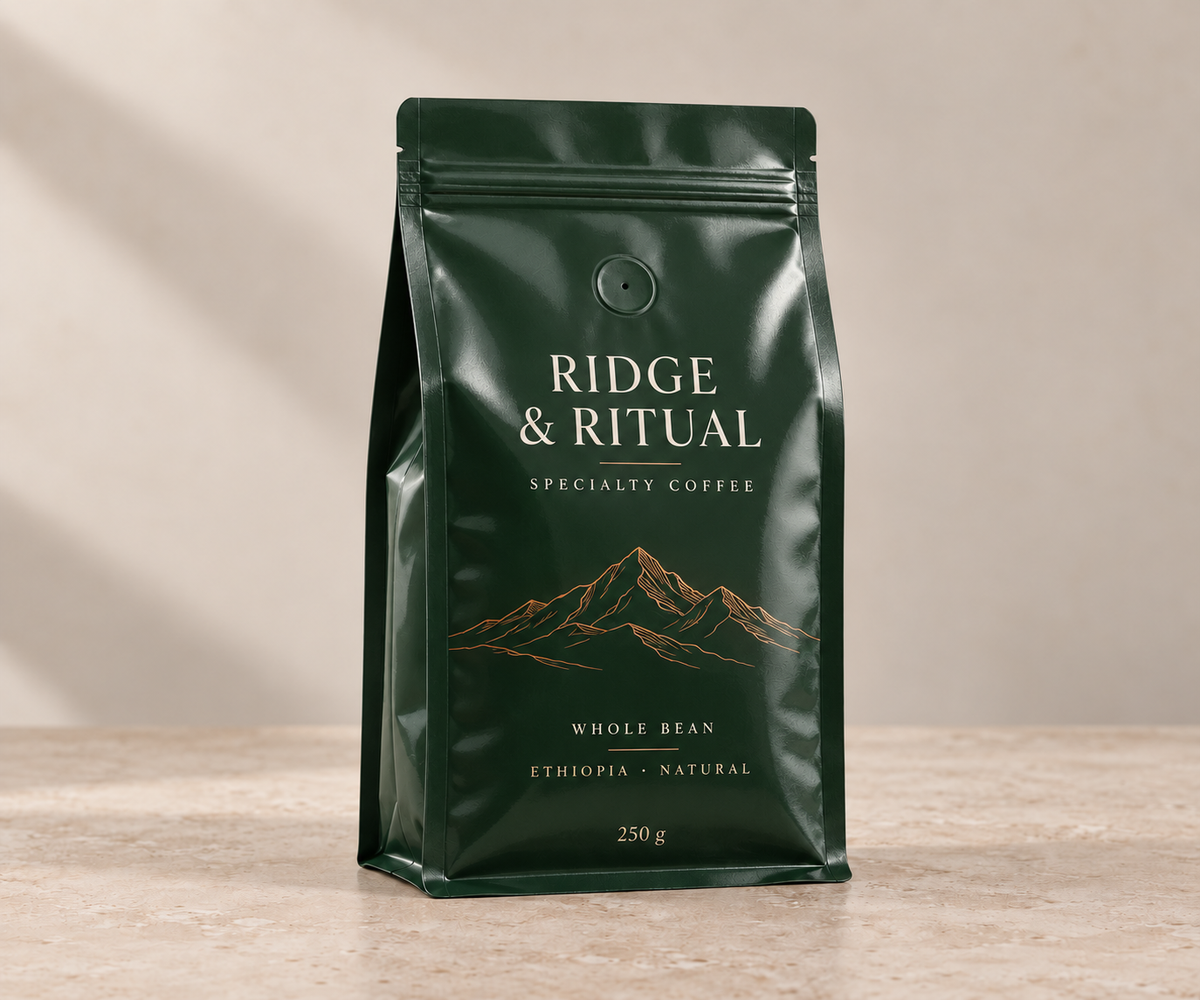 Gloss RIDGE & RITUAL flat-bottom coffee pouch